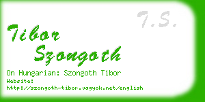 tibor szongoth business card